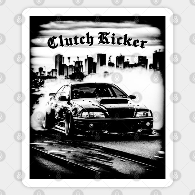 Clutch Kicker Burnout Car Sideways Drifting Magnet by FuturisticPixel